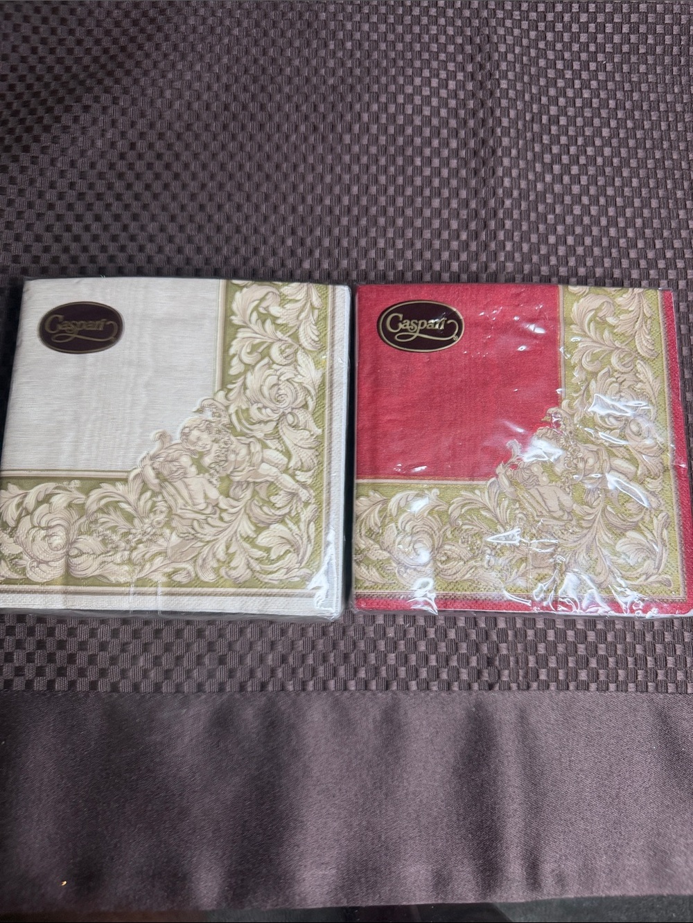 Vintage Caspari Decorative Cocktail Paper Napkins Cherub Baroque